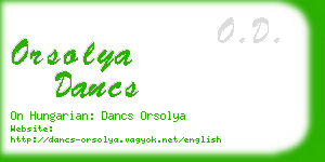 orsolya dancs business card